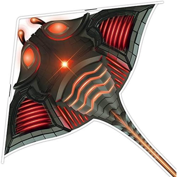 Devil Fish Kite for Kids and Adults，Easy to Fly Delta Kites Single Line Large, 300ft Kite String Handle Include 1 Pack (Black),1