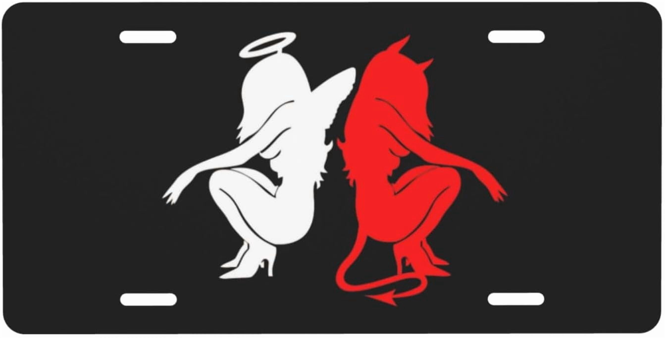 Devil Gemini Angel Demon License Plate Aluminum Decorative Front ...