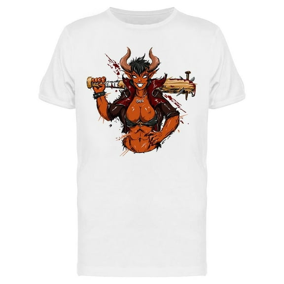 Devil Girl Holding A Ball T-Shirt Men -Image by Shutterstock, Male 3X-Large