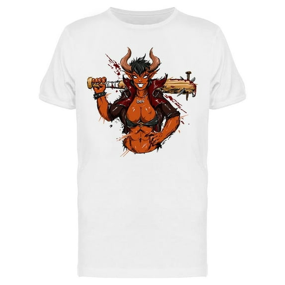Devil Girl Holding A Ball T-Shirt Men -Image by Shutterstock, Male Small