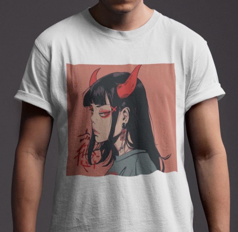 Devil Girl T shirt Female Demon Femme Fatale Anime Manga Japan Art