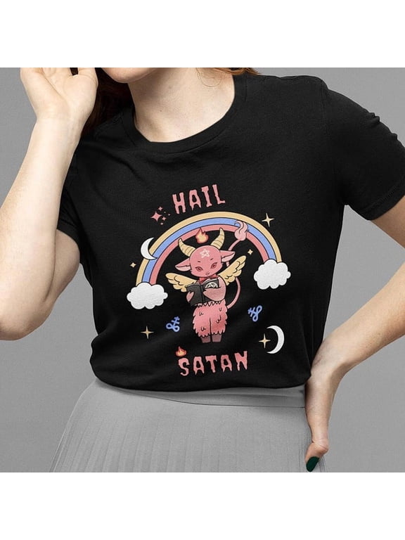 Devil Goat Kawaii Shirt, Pastel Goth Alt Clothing Tshirt Gifts for Her, Soft Grunge Gothic Top