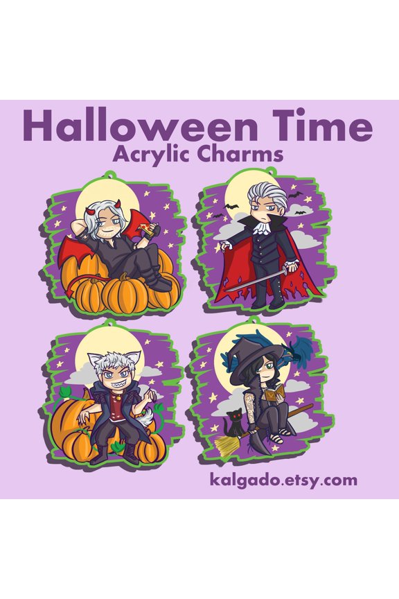 Devil Halloween Time Acrylic Keychain Charms (1 keychain)