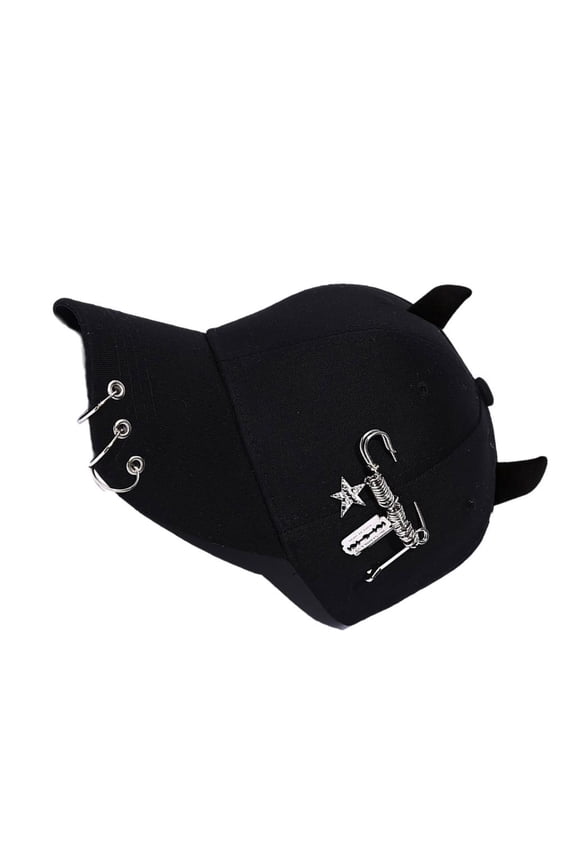 Devil Hat with Horn Baseball Caps Adjust Head Size Sun Hat Cycling Climbing Travel Visors Hat for Girl Woman