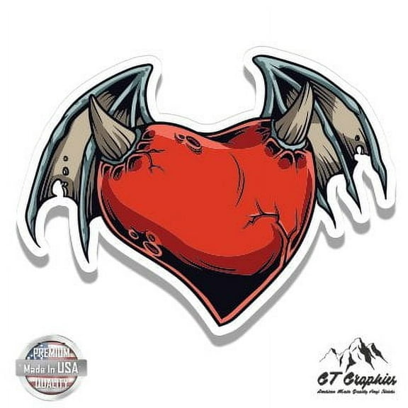 Devil Heart - 12" Vinyl Sticker Waterproof Decal