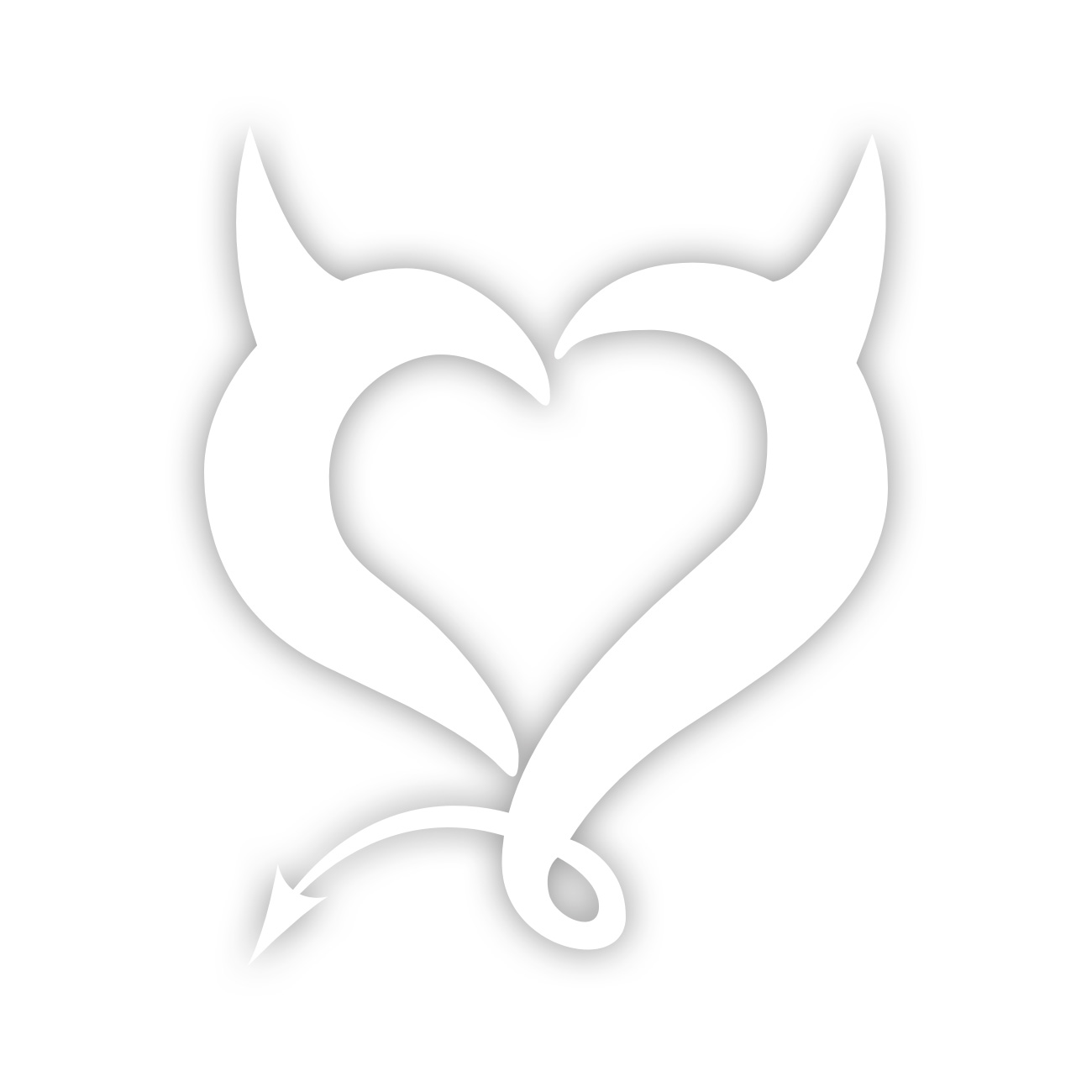 Devil Heart Sticker Decal Die Cut - Self Adhesive Vinyl - Weatherproof ...