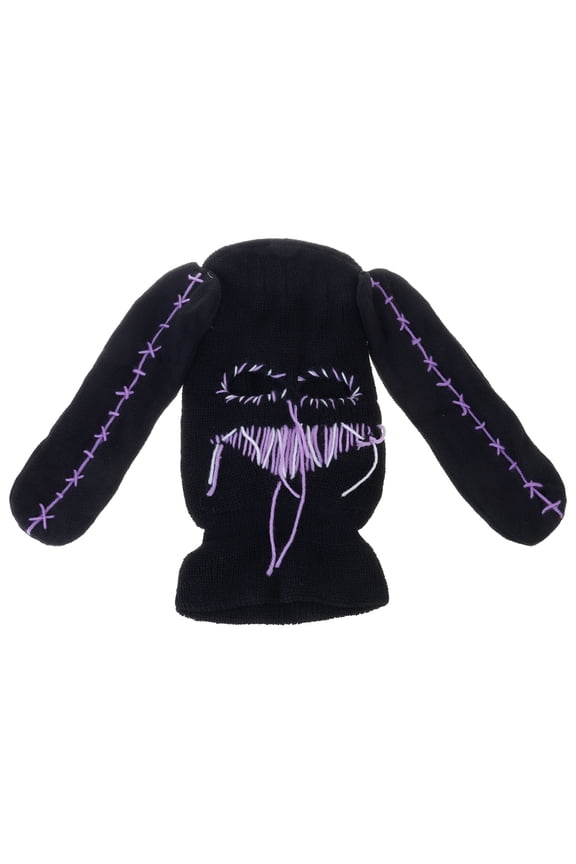 Devil Horn Halloween Knitted Hat Beanies Warm Full Face Cover Ski Mask Hat Windproof Hat for Men Womens
