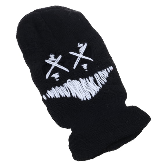 Devil Horn Halloween Knitted Hat Beanies Warm Full Face Cover Ski Mask Hat Windproof Hat for Men Womens