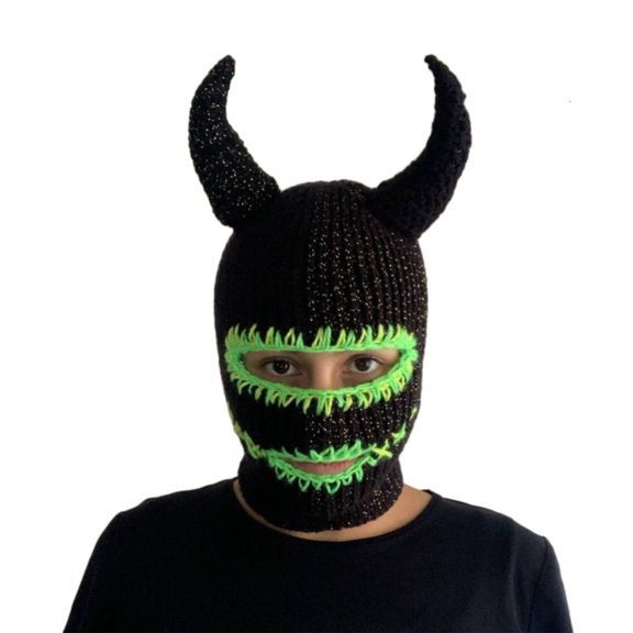 Devil Horn Winter Hat for Handwoven Cap Novelty Party Hat for Girl Knit Hat Cool Accessories