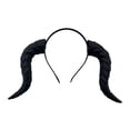 thumbnail image 1 of Devil Horns Headband Black Cosplay Dragon Horn Hair Hoop Gothic Dress Up Headpiece for Halloween Party Carnival Costume (Black), 1 of 4