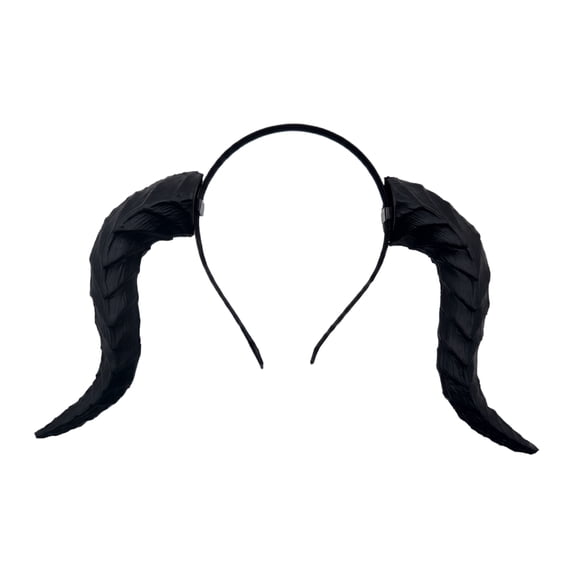 Devil Horns Headband Black Cosplay Dragon Horn Hair Hoop Gothic Dress Up Headpiece for Halloween Party Carnival Costume (Black)