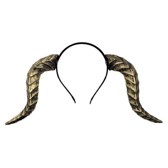 Devil Horns Headband Gold Cosplay Dragon Horn Hair Hoop Gothic Dress Up Headpiece for Halloween Party Carnival Costume (Gold)