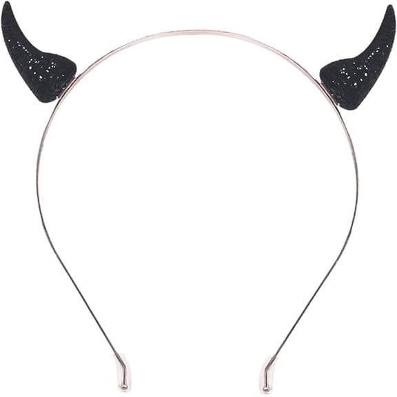 Devil Horns Headband Gothic Glitter Horn Hairband Headwear Halloween Party Horns Headbands For Woman