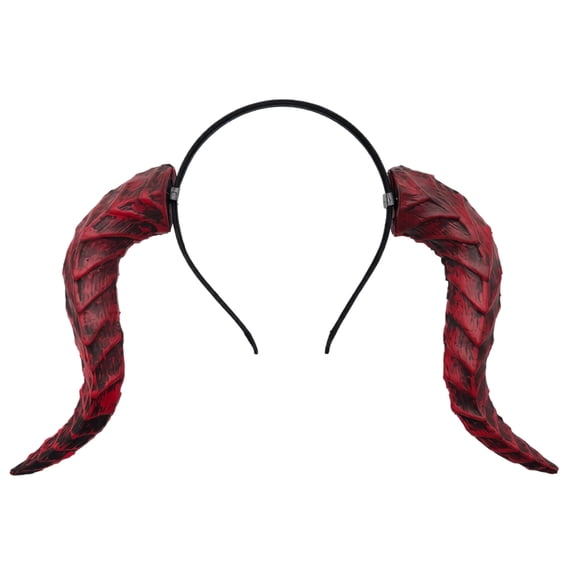 Devil Horns Headband Red Cosplay Dragon Horn Hair Hoop Gothic Dress Up Headpiece for Halloween Party Carnival Costume (Red)