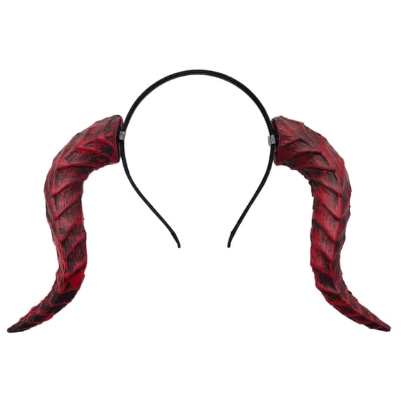 Devil Horns Headband Red Cosplay Dragon Horn Hair Hoop Gothic Dress Up Headpiece for Halloween Party Carnival Costume (Red)