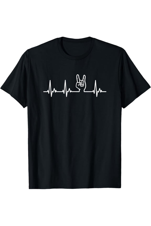 Devil Horns Heavy Metal Heartbeat TShirt