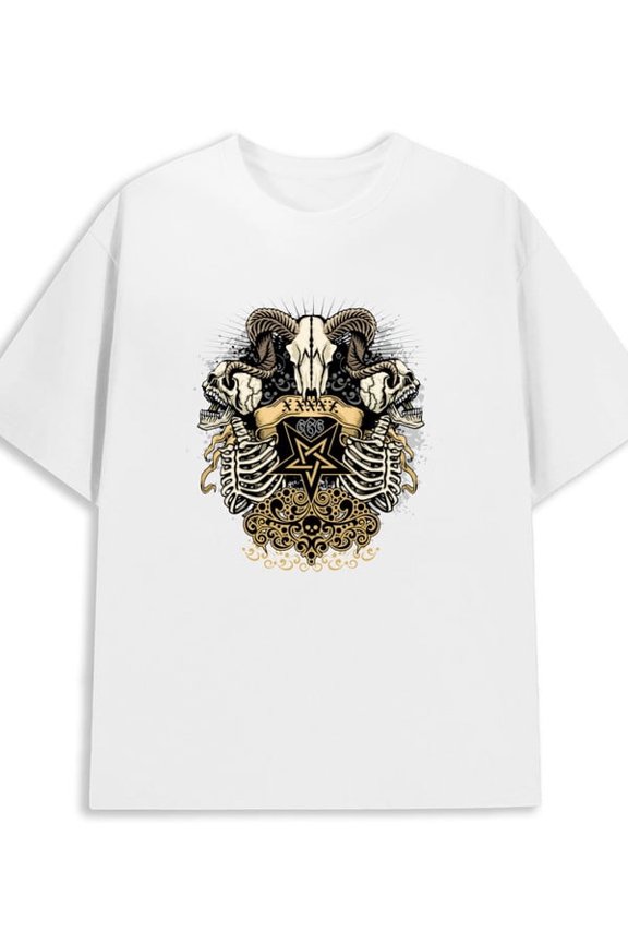 Devil Horns Tee men 180G Cotton white Trendy Unisex Shirt Printed tshirts Classic Unisex Shirt Crewneck tshirts Retro Unisex Shirt Cotton tshirts