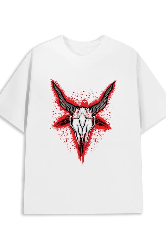 Devil Horns Tee men's 180G 100% Cotton white Original Unisex Shirt Graphic tshirts Basic Unisex Shirt Crewneck tshirts Trendy Unisex Shirt Crewneck tshirts
