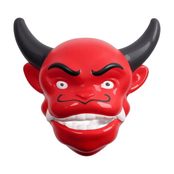 Devil Mask, Glossy Red Demon Design, 1 Piece, Halloween Accessory for Themed Parties and Events