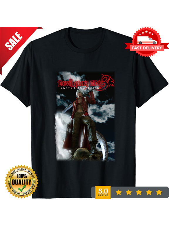 Devil May Cry 3 Tee Mens Gaming CapCom Black Cotton Dantes Awakening Up to 5XL, ULTRA LIMITED-TH84567