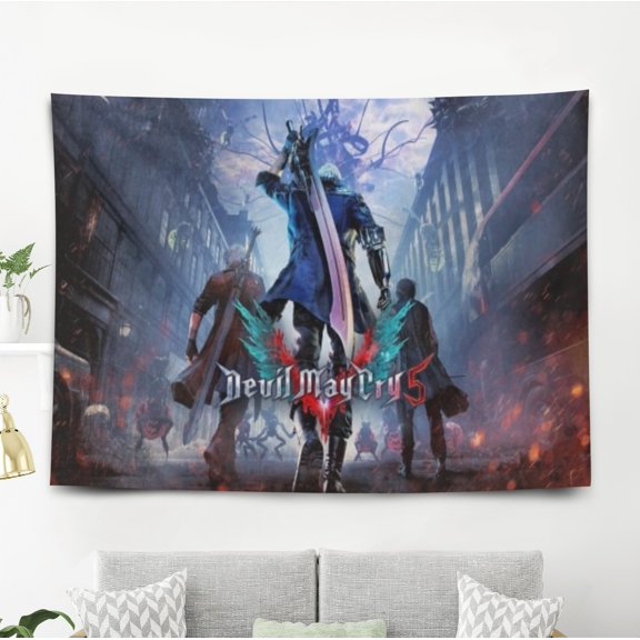 Devil May Cry Tapestry Gift Wall Hanging Backdrop for Room Bedroom Girls Fans Background Banner Party Birthday Supplies Decor