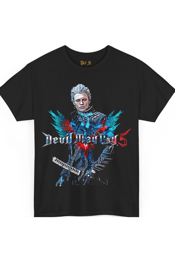 Devil May Cry Vergil Graphic Unisex Heavy Cotton Tee Shirt Gaming Clothing Gift