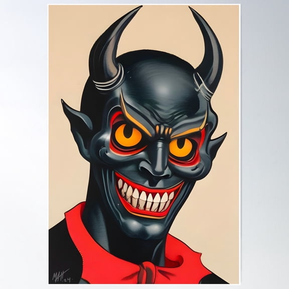Devil Poster Wall Art Home Decor Office Wall Art Living Room Decor, Paper Poster Only