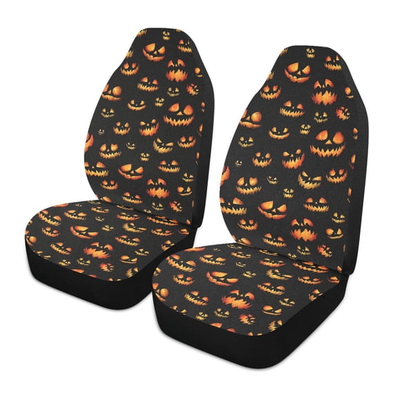 Devil Pumpkin Pattern Car Seat Covers Front Seats Universal Fit for Sedan SUV Truck Van