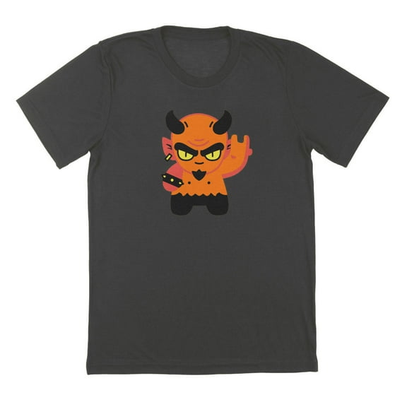 Devil Rocker Humor Graphic Black Mens T-Shirt