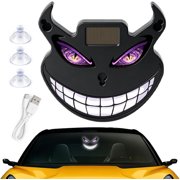 Devil Smile LED Eyes Light for Car Windshield-Solar Powered | Wireless Demon Eyes Animated Dynamic Window Lights withVibration & Light Sensor
