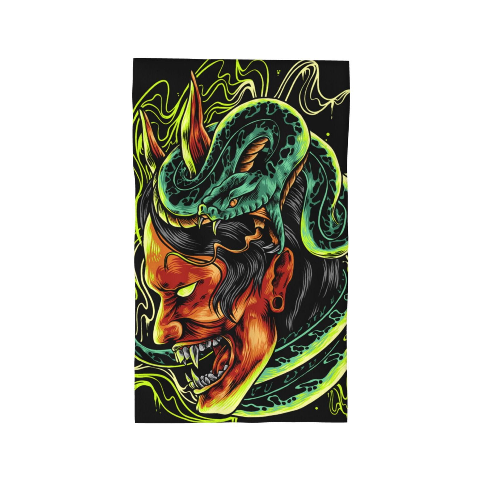 Devil Snake Demon Japanese 27.5" x 16" Ultra Soft Hand Towel, Face Wash Cloth for Bathroom, Gym, Travel, Pool