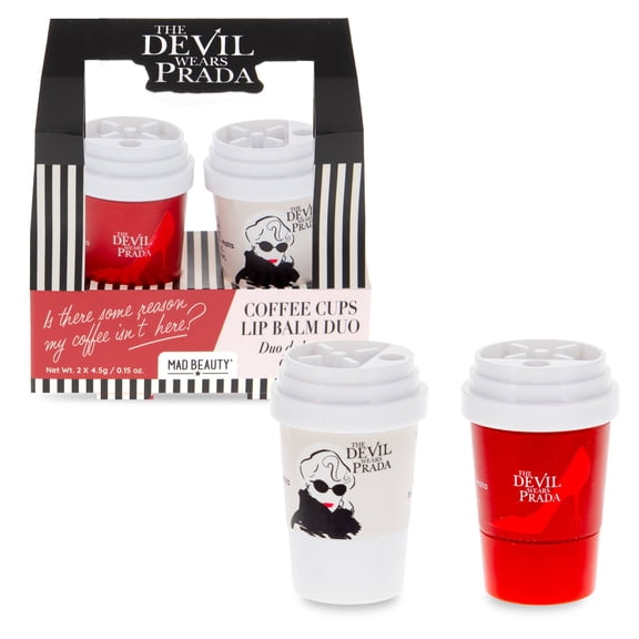 Mad Beauty Devil Wears Prada Coffee Run Lip Balm Duo, Aloe & Rose
