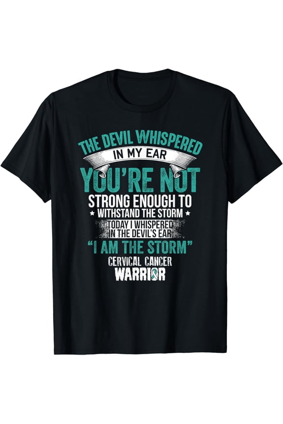 Devil Whispered- Cervical Cancer Awareness Supporter Ribbon T-Shirt