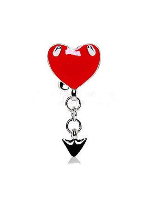 Devils Heart Top Down Navel Ring