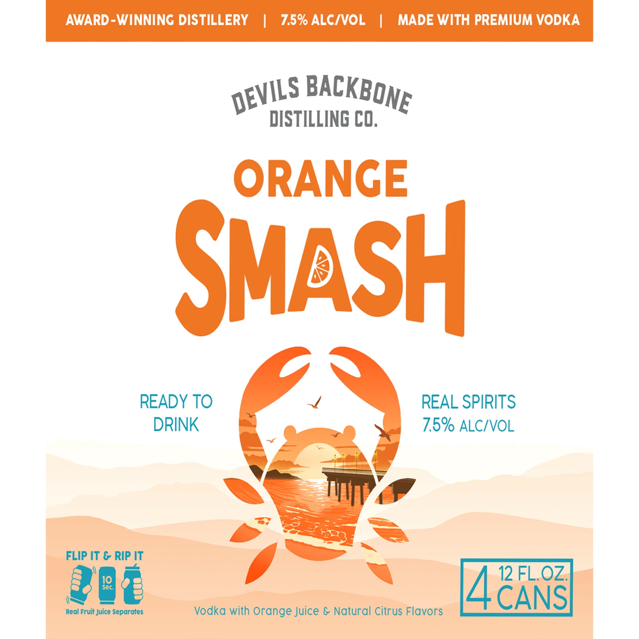 Devil's Backbone Devils Craft Cocktail Orange Smash 4 Pack, 12 fl oz