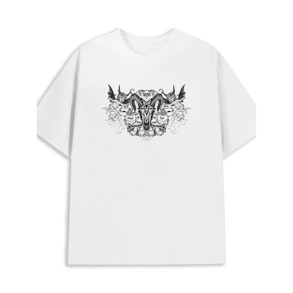 Devil's Crest Tee for men 180G 100% Cotton white Unique Design Unisex Shirt Graphic Tee tshirts Retro Unisex Shirt Printed tshirts Vintage Unisex Shirt Graphic tshirts