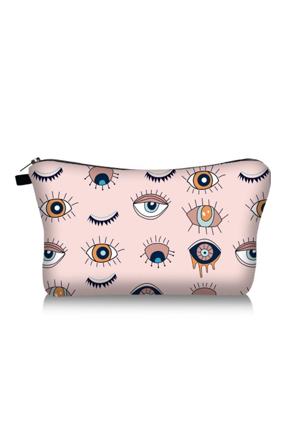 Devil's Eye Pattern Makeup Bag, Women's Wallet, Travel Grooming and Storage Handbag,polyester Portable Personalized Card Bag Key Bag/8.6 * 5.3in