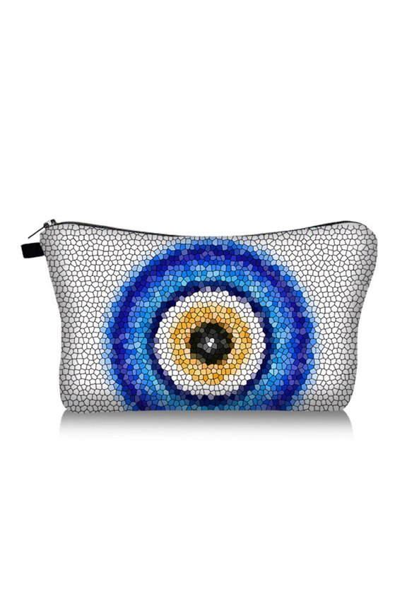 Devil's Eye Pattern Makeup Bag, Women's Wallet, Travel Grooming and Storage Handbag,polyester Portable Personalized Card Bag Key Bag/8.6 * 5.3in