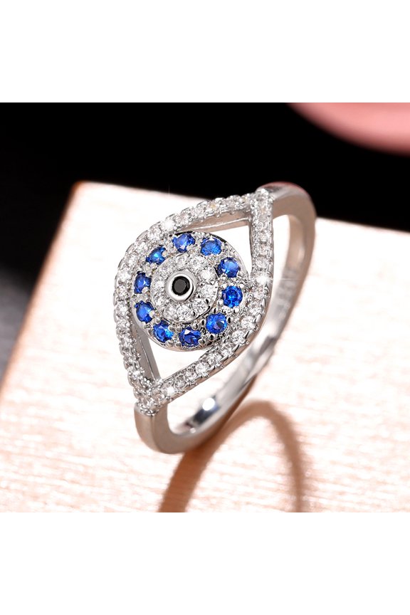 New Devil's Eye Ring for Women Cubic Zirconia Signet Ring