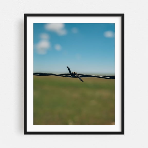 Devil's Rope, Texas - Photography Minimalist Rural Nature Landscape Rustic Abstract Scenic Black Framed Wall Art Print 6 x 8 inches