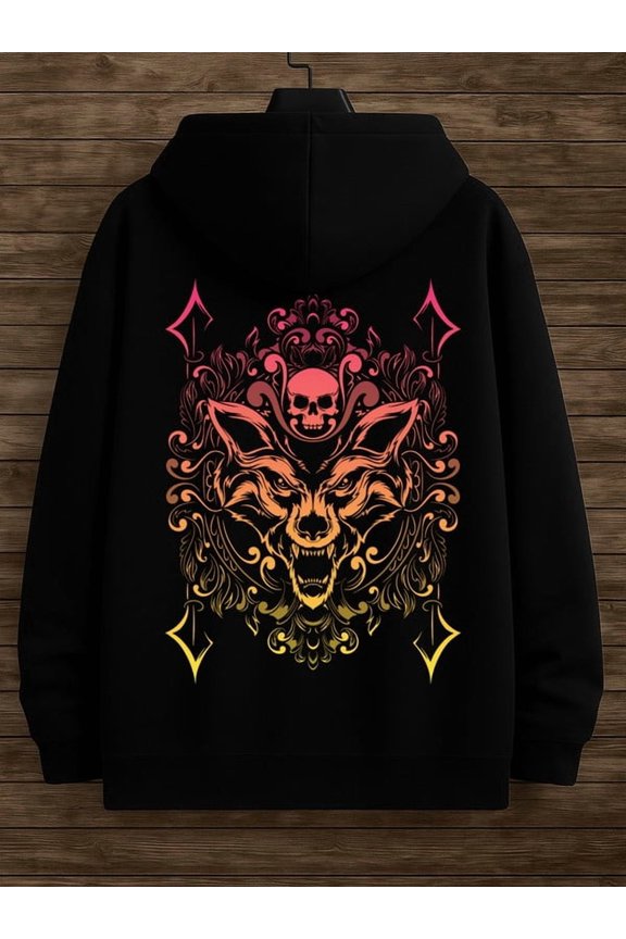 Devil's Skull hoodies & sweatshirt Veteran mens machine washable black High-Quality Fabric for Casual & Athletic Wear, Hoodie, Everyday Comfort army graphic Retro Unisex hoodie