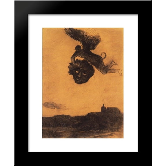Devil take a head in the air 20x24 Framed Art Print by Redon, Odilon