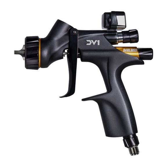 Devilbiss 704521 DV1 Clear Coat Gun Set With Digital Gauge C1 + C2 Caps, Spray Paint Gun