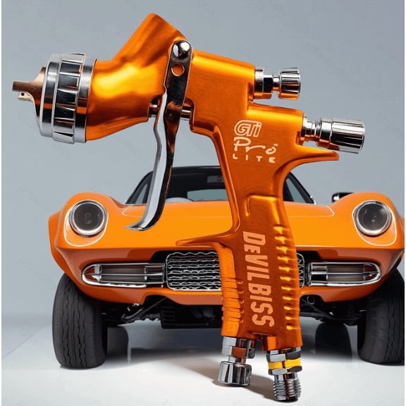 Devilbiss GTI PRO LITE 1.3mm TE20 Gold Tool Pistol Spray Gun Paint Cars 600ML CUP FOR CAR