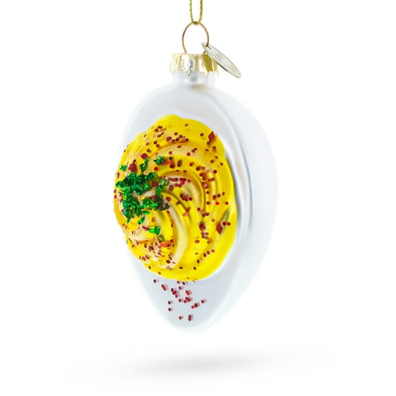 Gourmet Deviled Egg Glass Christmas Ornament