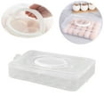 thumbnail image 1 of Deviled Egg Containers with Lid, 1 Layer Clear Plastic Deviled Egg Platter for 24 Eggs, Deviled Egg Tray with Handle & Fixed Buckle, Deviled Egg Carrier, 12.4''x8.5'' Devil Egg Holder, Space Saving, 1 of 9