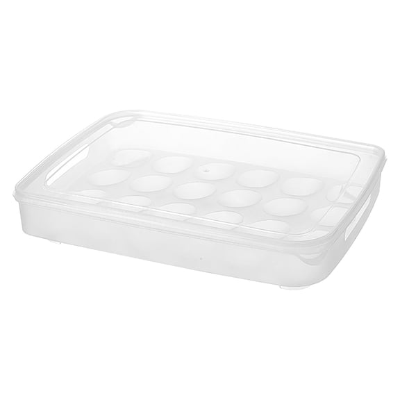 Deviled Egg Containers with Lid, 1 Pc Plastic Egg Holder for Refrigerator, 30 Egg Storage Holder, Fridge Egg Dispenser Egg Storage Box, 12.6x9.45x2.36 Inch, Clear