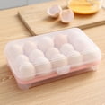 thumbnail image 1 of Deviled Egg Containers with Lid, Stackable Plastic Deviled Egg Tray Carrier, Egg Holder Organizer for Frige/Refrigerator, Stackable Deviled Egg Platter for Easter Picnic Party, 15 Slots/1 Layer/Pink, 1 of 9