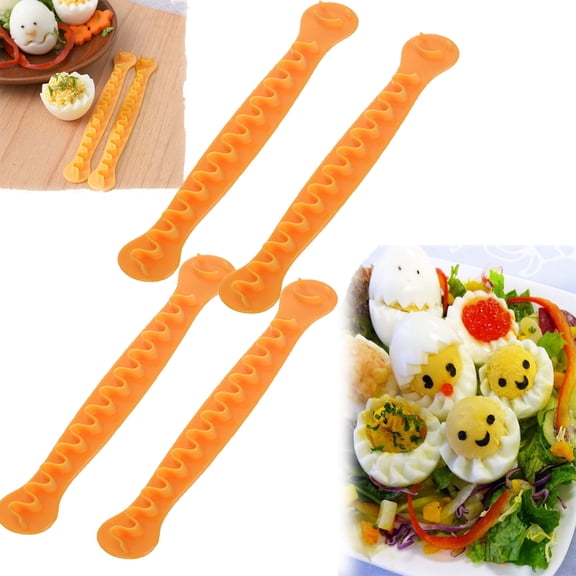 Deviled Egg Cutter in Half, for Hard Boiled Eggs Fancy Cut Cooked Flower Shaped Tool, Deviled Egg Cutter For Hard Boiled Eggs,Fancy Cut Eggs Cooked Eggs Cutter Flower Shaped(4PC)
