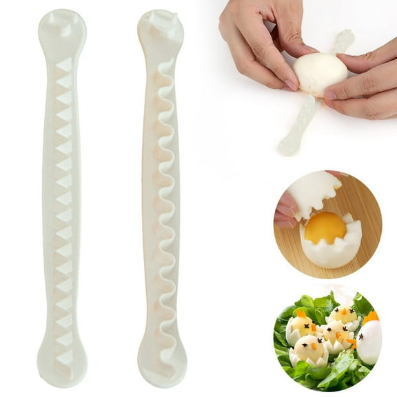 Egg Cutter in Half, for Hard Boiled Eggs Fancy Cut Cooked Flower Shaped Tool Household Shaper Kitchen Gadget(White)